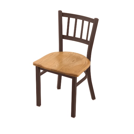 Holland Bar Stool Co 610 Contessa 18" Chair with Bronze Finish and Medium Oak Seat 61018BZMedOak